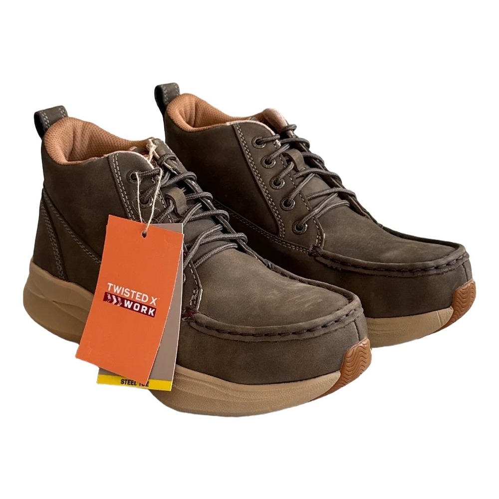 NWT Twisted X Work Womens Steel Toe Brown Leather Hiker Boots Gorpcore Utility 7